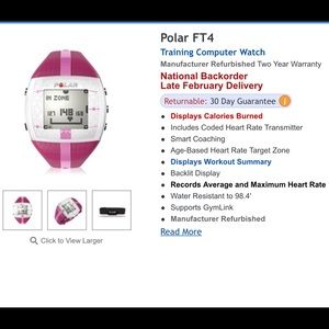 Polar training computer watch